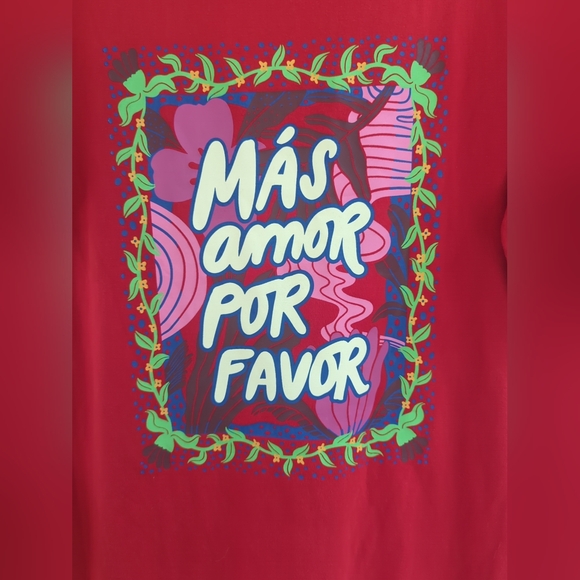 Target Latino Heritage Month "Más Amor Por Favor" XL Red T Shirt - Picture 4 of 6